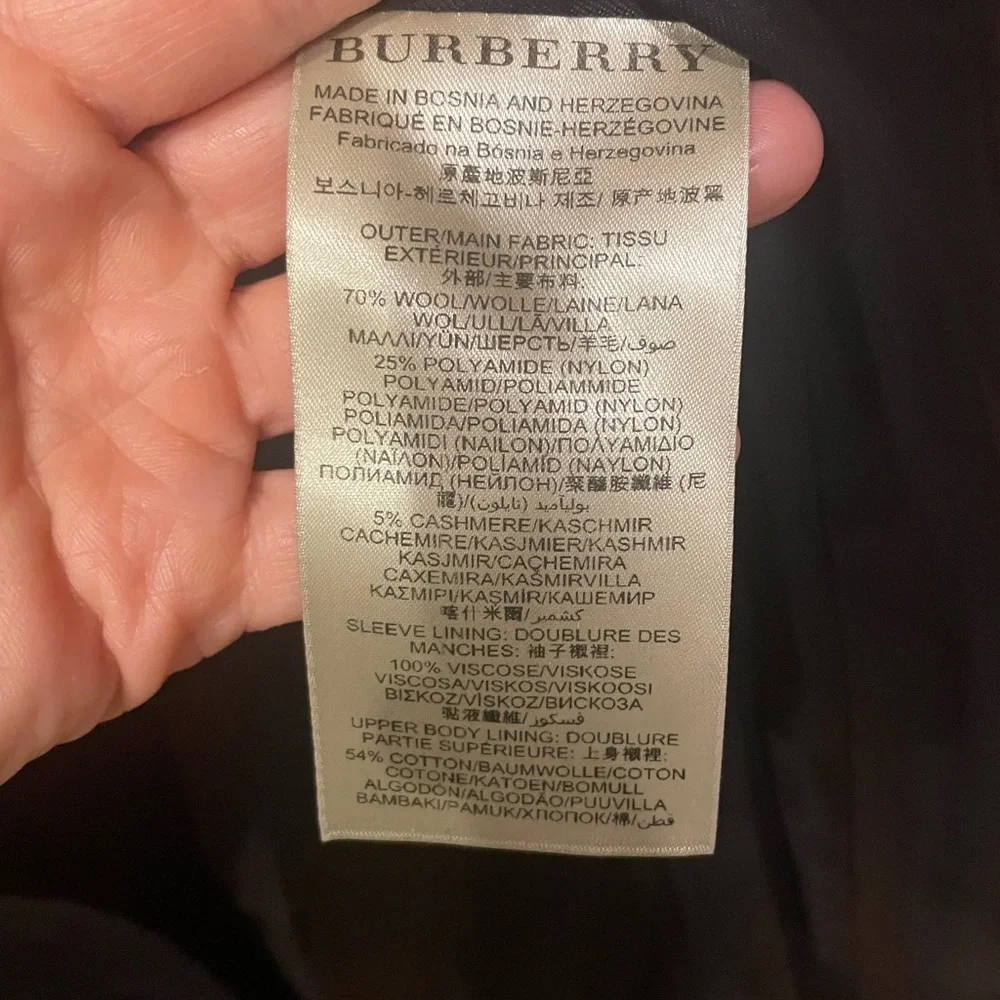Burberry Black Double-Breasted Trench Coat with Belt - Picture 7 of 8
